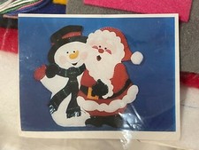 Design Works Felt Christmas Santa  Snowman Wall Hanging Craft Kit New 5106 NOS