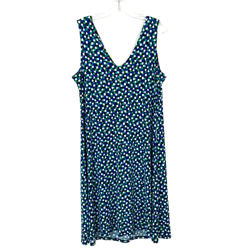 Vestido George Babydoll Línea A Talla L Geométrico Cuello en V Cintura Alta Elastizado Y2K Foto 3 de 4