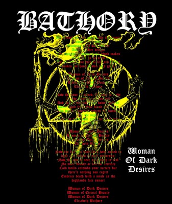 BATHORY - WOMAN OF DARK DESIRES - POSTER LYRICS BLACK METAL NO CD LP DVD