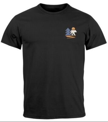 Mens Bear Print T-Shirt Stylish Graphic Shirt for Casual, Hiking and