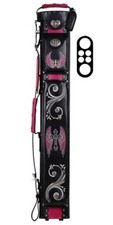 Instroke 2x4 Pool Cue Case Black  Pink Leather w/ FREE Shipping
