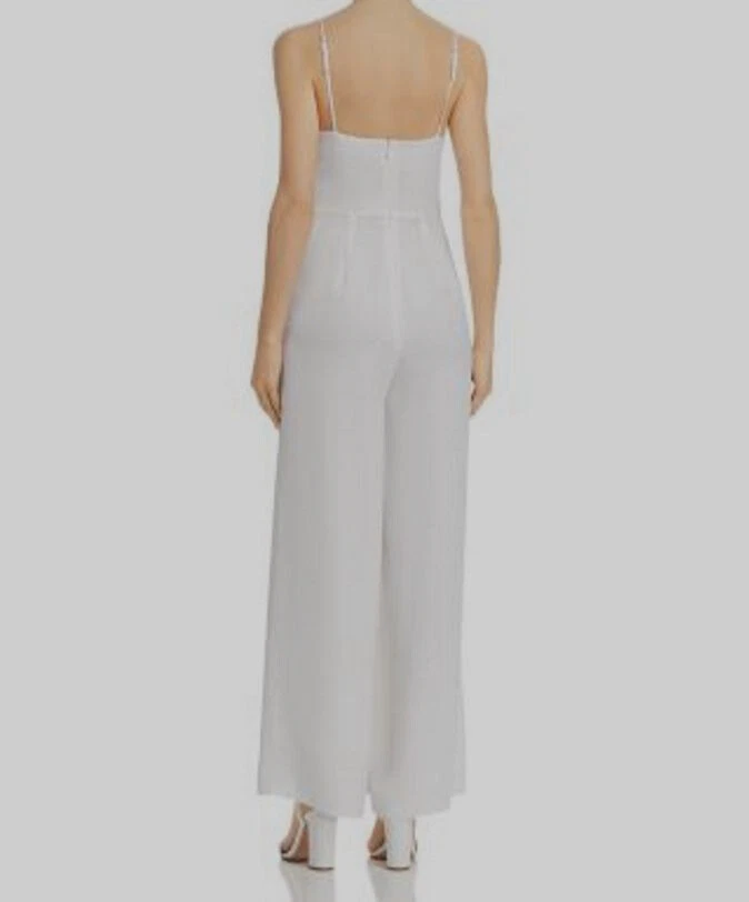 $435 Keepsake женщин белый v-образным вырезом без рукавов широкие ноги комбинезон размер 6 - Изображение 2 из 2