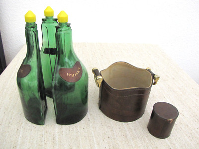Drei in Eins Flasche Cognac Gin Whisky aus Italien (leere Flaschen) 30 cm 70er