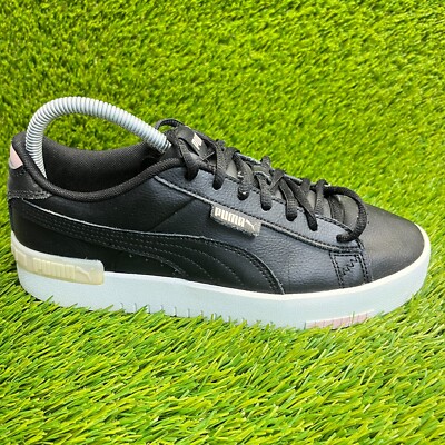 Puma Jada Renew Womens Size 9 Black White Athletic Leather Shoes Sneakers