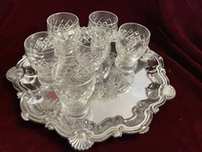 ENGLISH SHEFFIELD ESTATE SILVER on COPPER SALVER SERVING TRAY - FineThings4sale