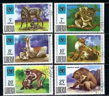 Liberia 1971 6v. CTO NH • UNICEF's 25th Anniversary • Wild Animals • Cubs
