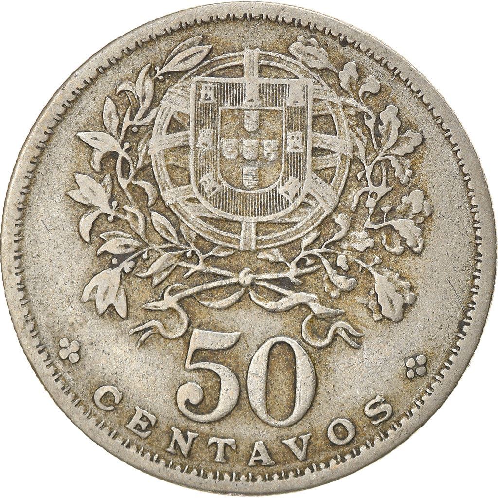 50 CENTAVOS コイン ポルトガル Portuguese センタボ Portugal 50 Centavos Coin| Republic Allegory | 1927 - 1968