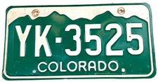 Vintage 1977 Base Colorado Auto License Plate Man Cave YK-3525 Pub Wall Decor