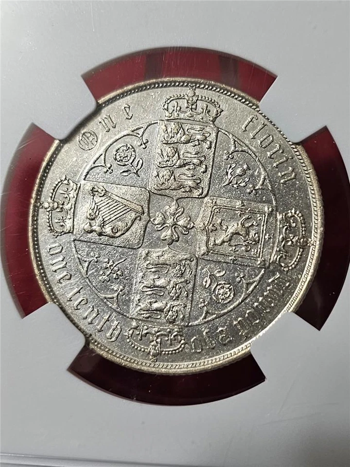 GREAT BRITAIN 1874 Queen Victoria Silver 2 Shillings / Florin NGC AU DET  #T3544 - Image 4 of 4