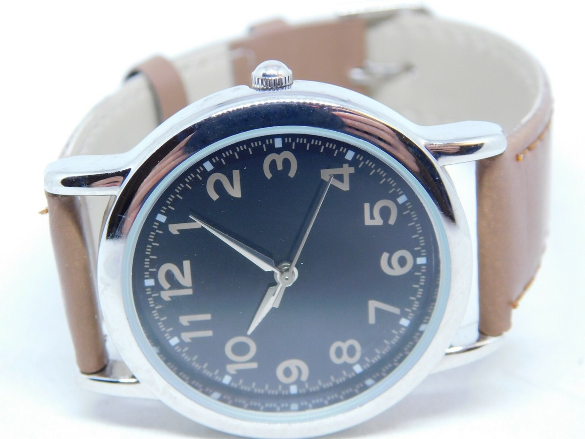 Calvin Hill Silver Tone Military Dial Quartz Analog Unisex Watch