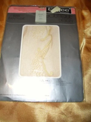 Vintage Ergee gemusterte Nylonstrümpfe Nylons Gr. 1/ 8,5 sable BAS Stockings OVP - Bild 1 von 2