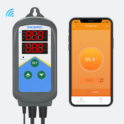Digital Heat Mat WiFi Thermostat Controller Seed Germination Incubation 2-Stages
