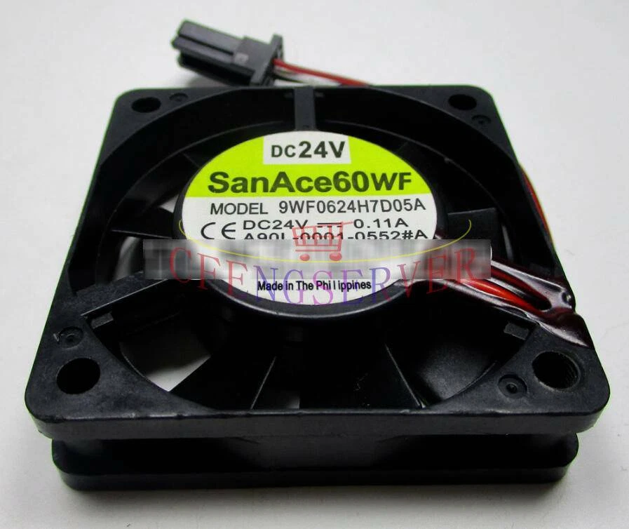 For 9WF0624H7D05A Sanyo fan 24V 0.11A 60*60*15MM 3pin