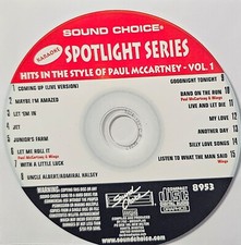 SC8953 PAUL MCCARTNEY      SOUND CHOICE KARAOKE CDG   LOT WA