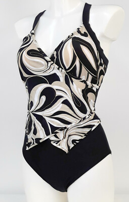 ''Basic-Line'' Damen Badeanzug figurformend Einteiler in Tankini-Optik  Gr. 40B