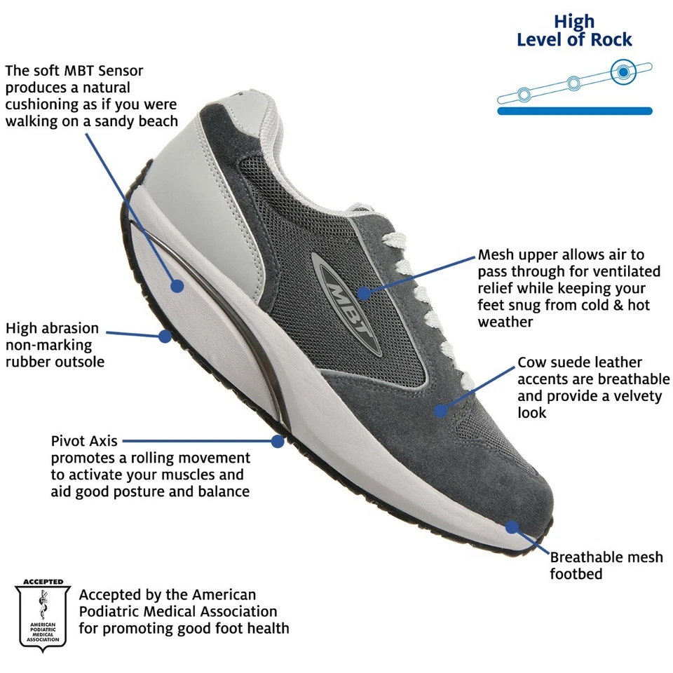 MBT Women's 1997 Classic Retro Style (Suede Leather, Level 3 Rocker, 13 Colors) - Image 2 of 4