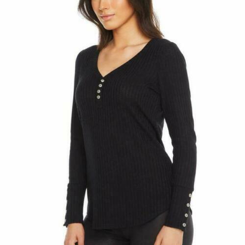 Chaser Womens Waffle Knit Thermal V-Neck Top Long Sleeve Shirt Size Small - Bild 6 von 6