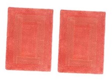 2 Pack Reversible Bath Mat - Soft Plush Bath Rug -17x24- 17x24 Inches Coral