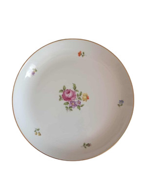 Augarten Porzellan Teller  23cm Blumenstrauss #5052 | Gold Rand