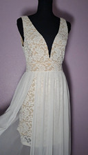 LULU'S Make Way for Wonderful Off White Lace Maxi Dress Size M
