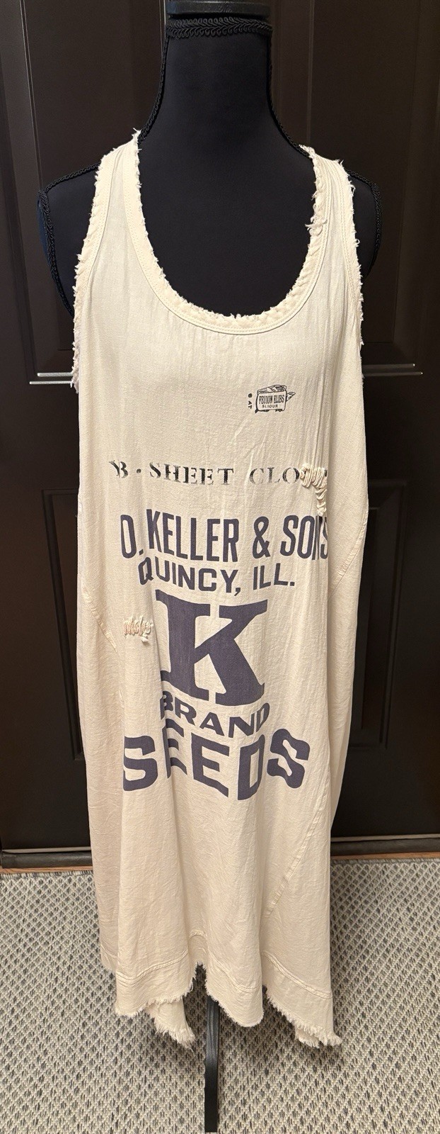 Jaded Gypsy S/M Tank Dress Feedsack K Brand Seeds… - image 1