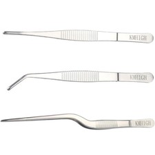 KMHIGH Stainless Steel Tweezers Set, For Small Gardening and Kitchen, Silver