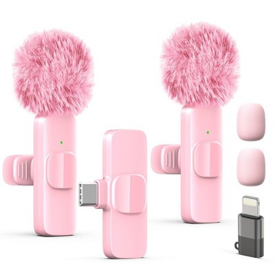 Wireless Lavalier Lapel Microphone for iPhone, iPad, mini Video Mini, Pink