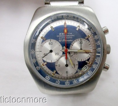 VINTAGE ZENITH EL PRIMERO CHRONOGRAPH AUTOMATIC A788 WATCH 53031 BLUE DIAL MENS