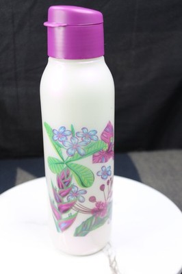 Tupperware Hummingbird Eco Water Bottle 750ml 25oz Purple Floral Flip Top NEW