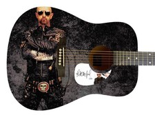 Judas Priest Rob Halford Autographed Signed Acoustic Custom Photo Guitar ACOA