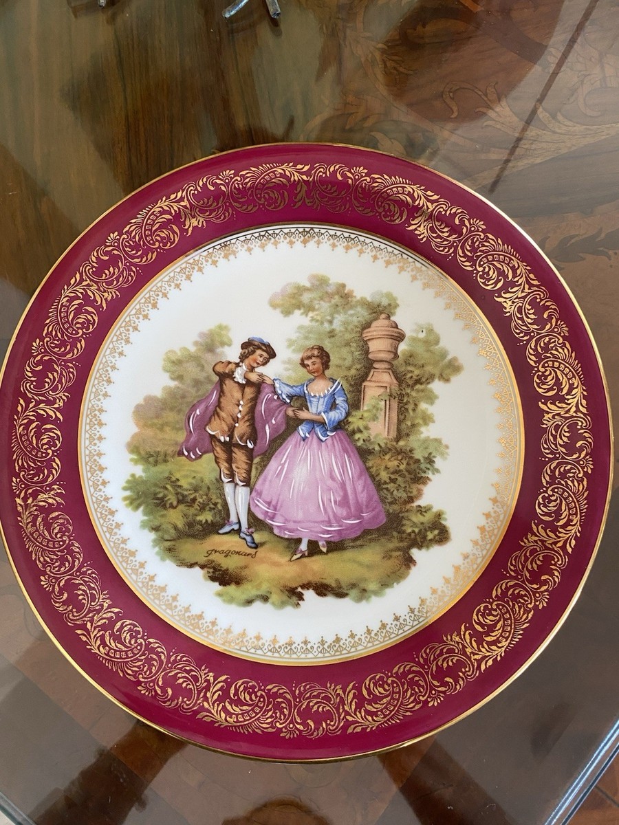 Vintage REHAUSSE MAIN LIMOGES Made In France Hand Painted Gold