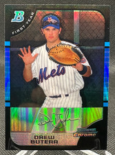 🔥2005 Bowman Chrome REFRACTOR SP 1st RC Drew Butera #BDP44 NEW YORK METS!
