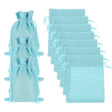 20 Pcs Burlap Bags with Drawstring, 4 x 5.5 Inch Favor Sacks, Lake Blue