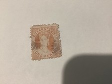 Queensland 1860-81  1d Orange Chalon used, barrel Seven seas 4