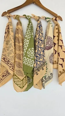 Lot de 6 bandana imprimé 21 x 21 pouces 100 % coton bloc main coton bandana - Photo 1/3