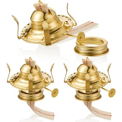 Hortsun 3 Pieces Oil Lamp Parts Burner Kerosene Brass Plated #2 