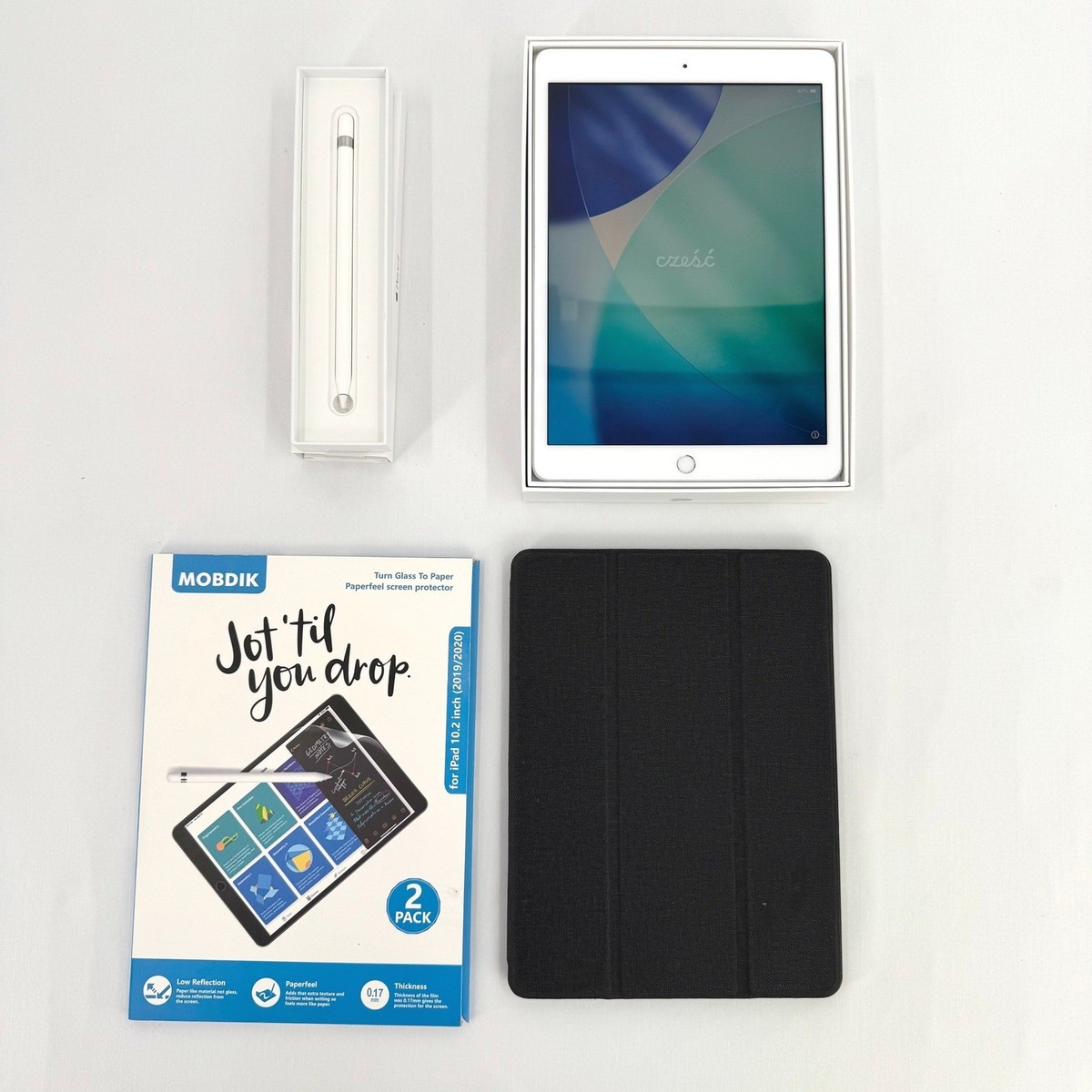 Apple iPad 8th Gen 128GB Wi-Fi Silver Bundle with Apple
