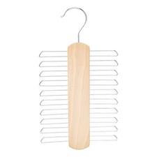 20 Bar Wooden Tie Hanger Belt Rack - Natural, 2-Pack