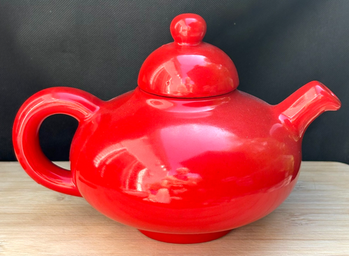 Small Retro Red MSRF, Inc. Ceramic Tea Pot | eBay