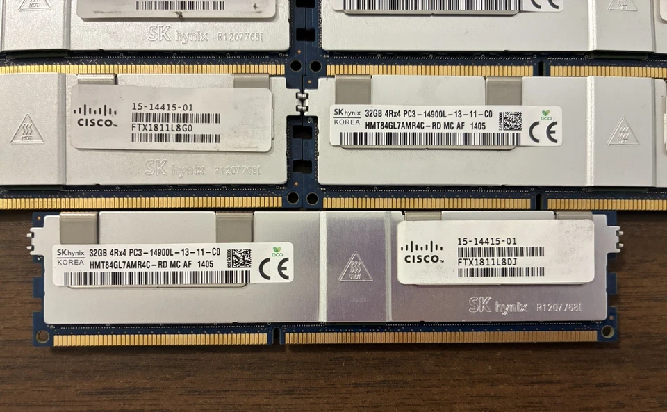 SK Hynix 32GB PC3L-14900L ECC Server RAM DDR3-1866MHZ HMT84GL7AMR4C-RD Lot of 11 - Image 4 of 4