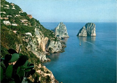 Kodak Ektachrome, Capri, Faraglioni, Villa Augusto, Postcard