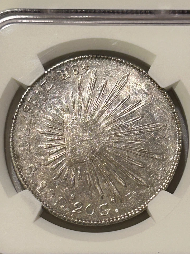 1877 Zs JS Mexico Silver 8 Reales NGC AU58 (NGC Population 8 Only 17 Higher) - Image 4 of 4