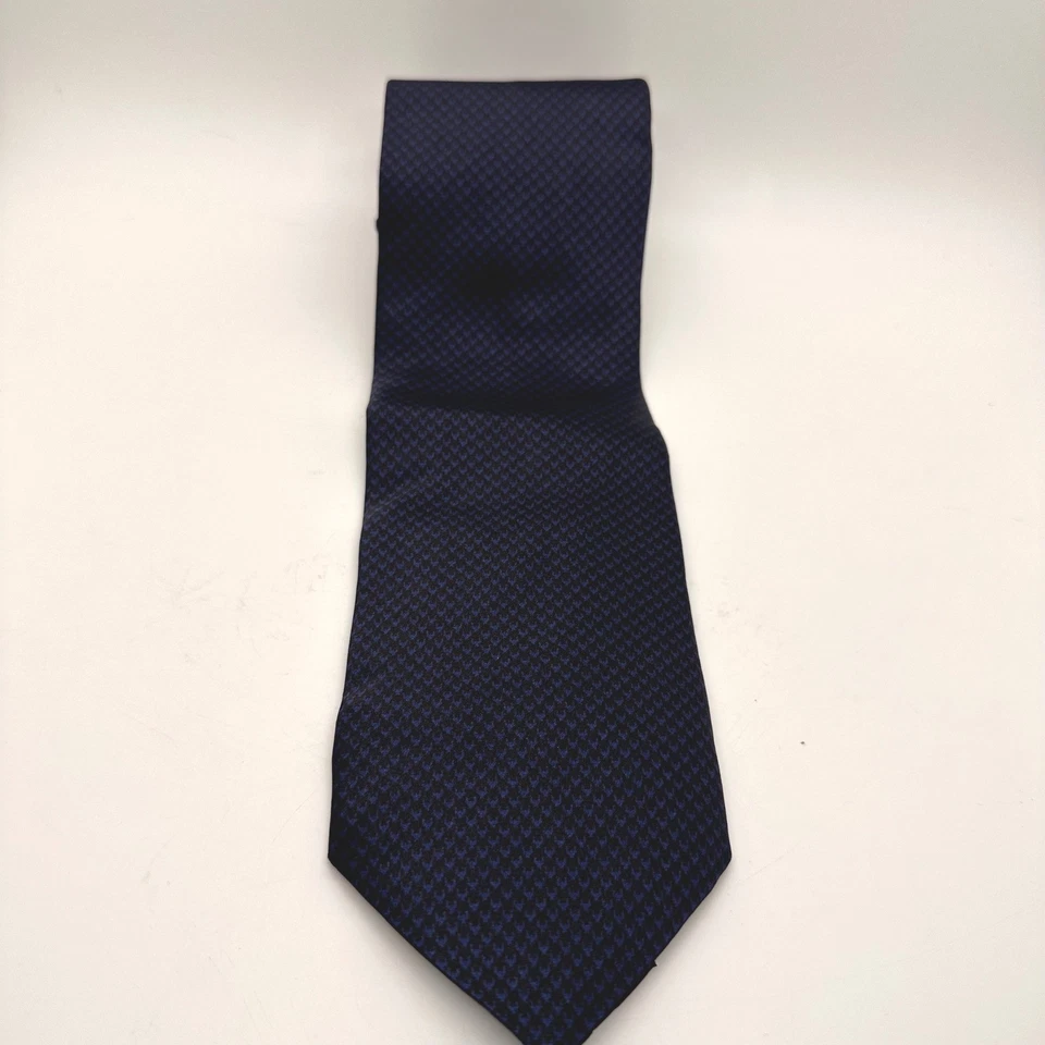 Corbata Versace Seda Pata de Gallo Logo Medusa Azul Negra Hecha en Italia Clásica Foto 4 de 4