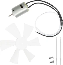 6 Inch Vent Fan Blade with 12V D-Shaft Motor, White Bathroom Vent -Fan & Motor