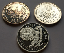 3 x 10 DM Deutsche Mark 1972 G Silber 625 Olympische Spiele 750 Jahre Berlin  PP
