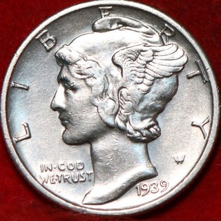 Uncirculated 1939 D Denver Mint Silver Mercury Dime