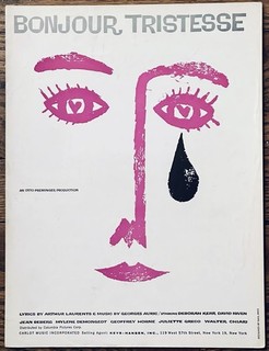 1957 film BONJOUR TRISTESSE sheet music ARTHUR LAURENTS / GEORGES AURIC theme