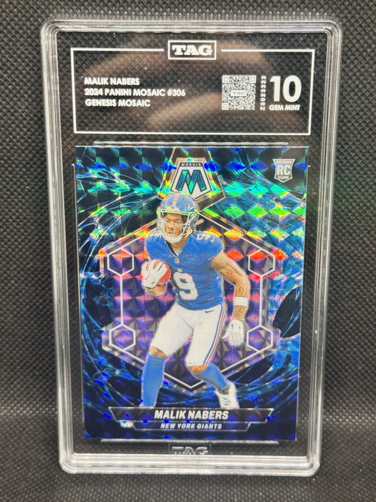 2024 Panini Mosaic Malik Nabers Genesis Rookie RC #306 TAG 10 GEM MINT Case Hit