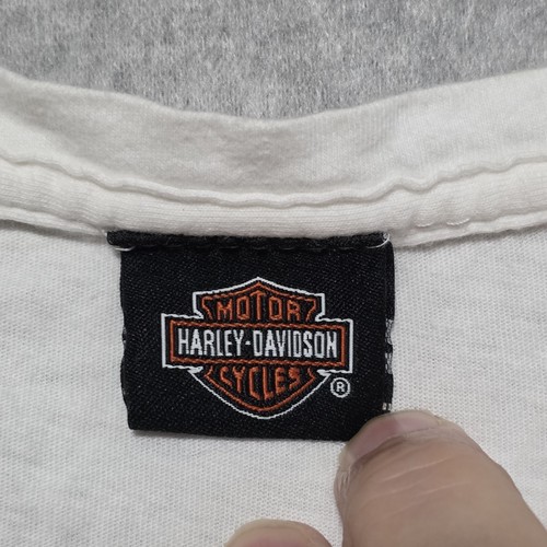 Harley Davidson Motorcycles Shirt Womens Medium White Short Sleeve Skulls Roses - Picture 12 of 16