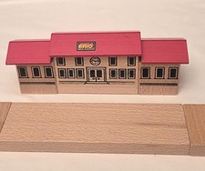 Brio Vintage TRAIN STATION Platform Ramps 80's Wood Wooden Railway Sweden 33367